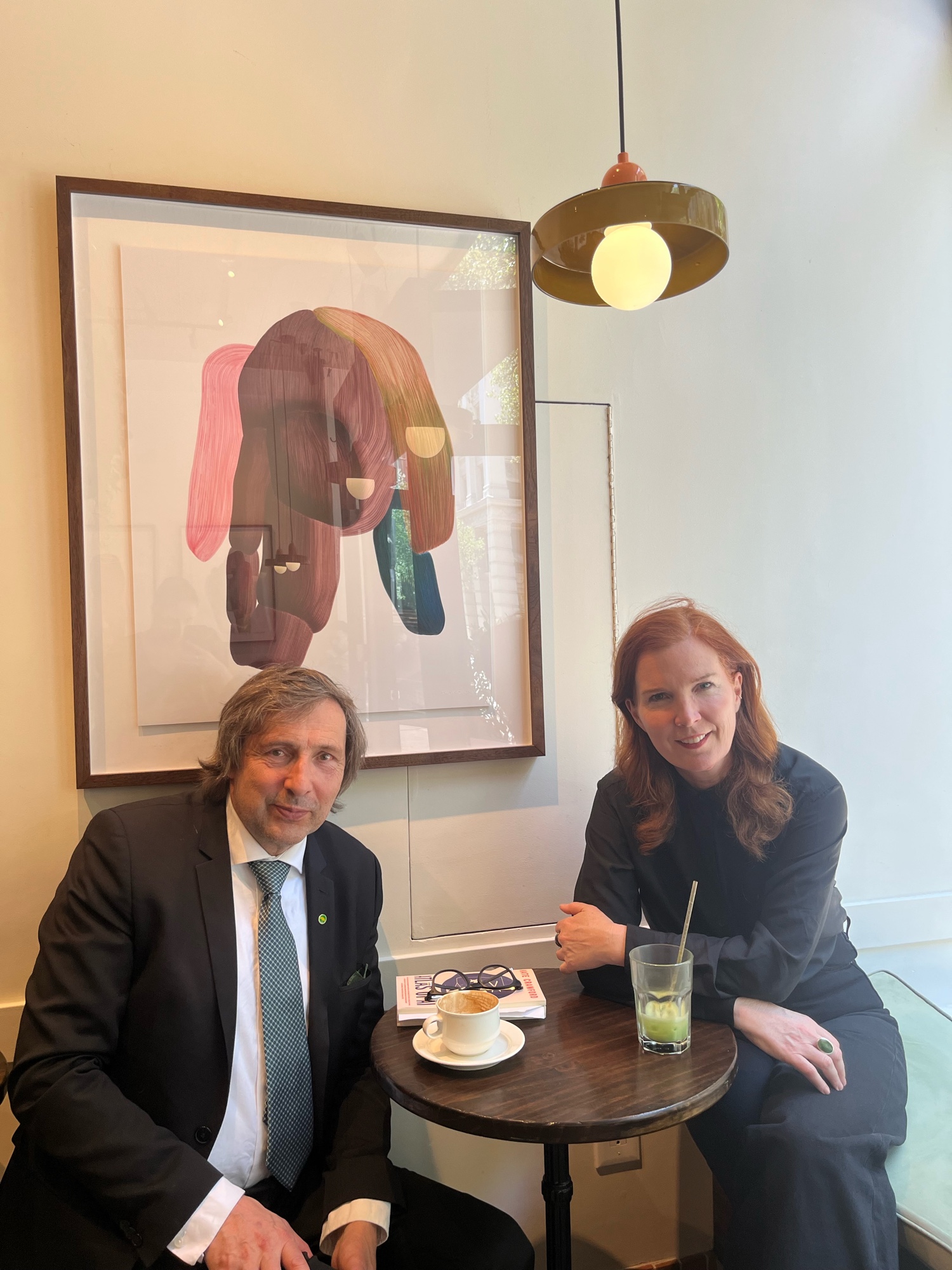 With Kate Crawford author of “Atlas of AI” at a café in NYC.